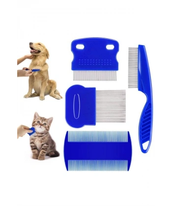 4lü Bit Evcil Hayvan Tarak Seti Kedi Köpek Bit Tarak Seti Pire Tarağı