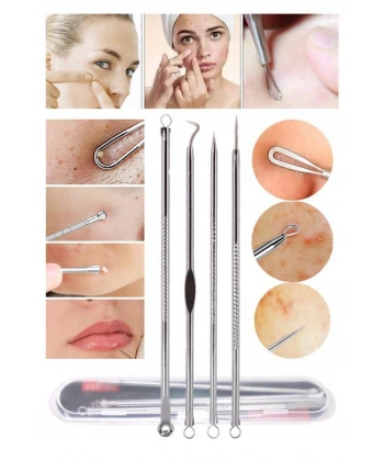 4 lü Kutulu Paslanmaz Komedon Akne - Siyah Nokta Temizleyici Set