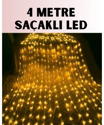 4 Metre Icicle Şelale Led Yılbaşı Perde Işık Sıcak Ambiyans