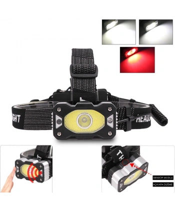 4 Modlu Sensörlü Şarjlı  Güçlü Kafa Lambası Watton Wt-248