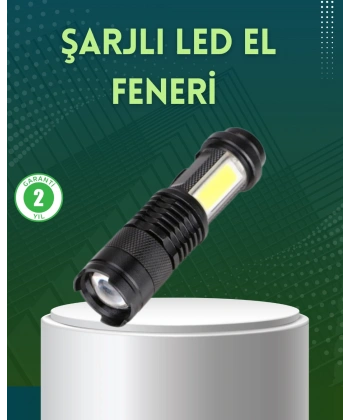 4 Modlu USB Şarjlı LED El Feneri Kamp ve Outdoor