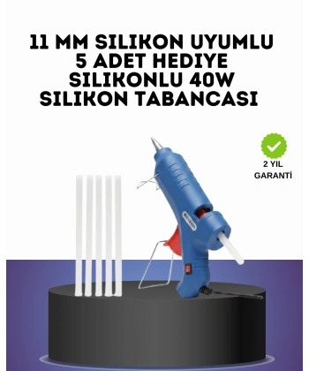 40W Sıcak Silikon Tabancası 5 Silikon Hediyeli Dayanıklı Tasarım