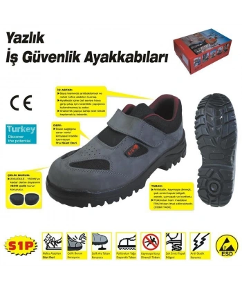 414 YAZLIK S1 41 No Çelik Burunlu Ayakkabı