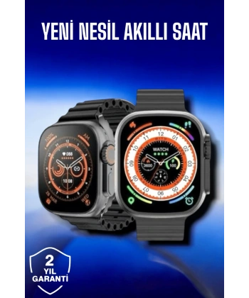 45 MM Gri Kasa Ultra Akıllı Saat Sesli Görüşme, Sağlık Takibi, Suya Dayanıklı