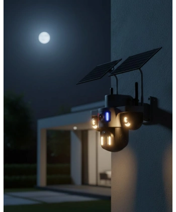 4G Destekli Çift Güneş Panelli IP Kamera Gece Görüşlü ve Sesli İletişimli