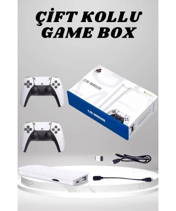 4K 3D HD Görüntü Kaliteli Kablosuz Çift Kollu 20.000 Oyunlu Retro Oyun Konsolu TV Box