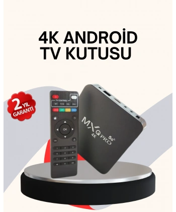 4K Android TV Box – Akıllı Medya Oynatıcı, 2GB RAM, 16GB Hafıza, Wi-Fi Destekli