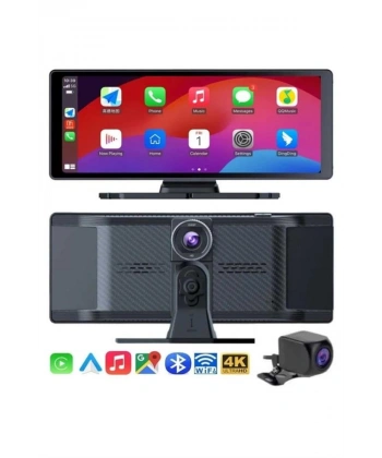 4K Ultra Araç İçi Ön ve Arka Kameralı Ekran HD 2 Kameralı Torpido Üstü Araç Multimedya