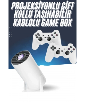 4K Wireless Çift Kollu Kumandalı Oyun Projeksiyonu Retro Video Oyunu