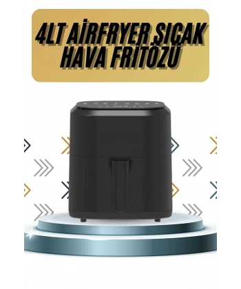 4L Airfryer Hazneli Hava Fritözü Yağsız Fritöz Taşınabilir Fırın İşlevi Gören Pratik