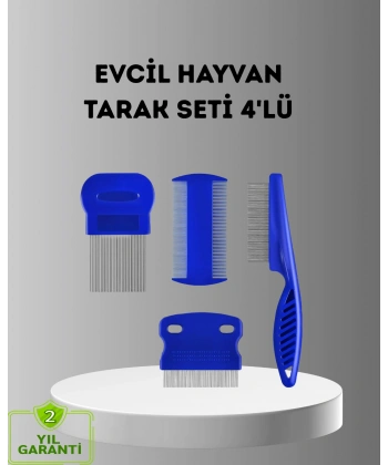 4’lü Kedi Köpek Tüy Temizleme Seti – Paslanmaz Çelik,Ergonomik ve Uzun Ömürlü