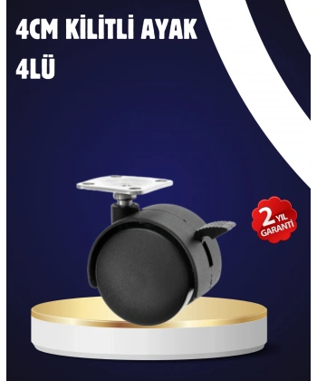 4’lü Kilitli Tekerlek Ayak 4 cm Sessiz ve Dayanıklı