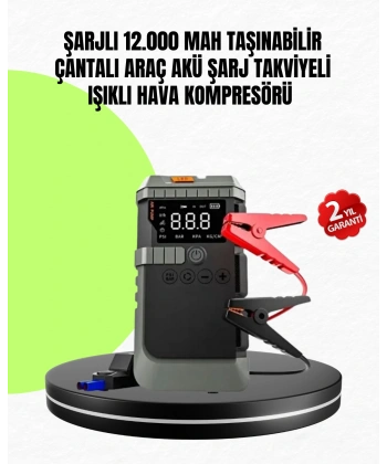 4’ü 1 Arada Powerbank Özellikli Araç Akü Şarj Takviye Cihazı