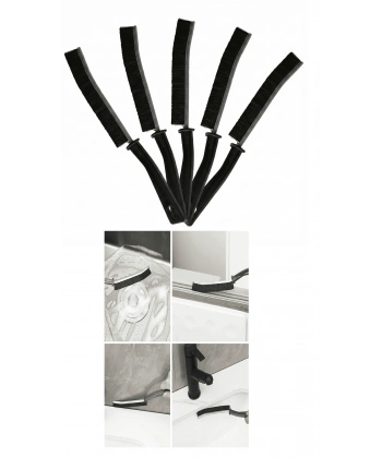 5 Adet İnce Kıl Fırça Banyo Mutfak Pencere Oluk Klozet Kenarı Kavisli Detay Temizleme Fırçası