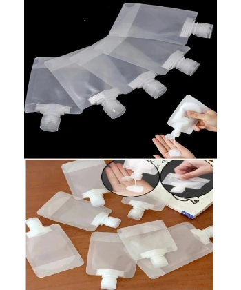 5 Adet Şeffaf Sıvı Kozmetik Çantaları Seyahat Losyon Şampuan Yüz Kremi El Sabunu Ambalajı