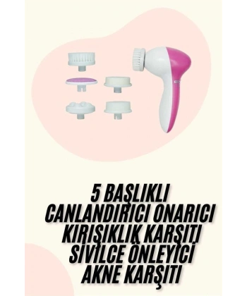 5 Başlıklı Titreşimli Cilt Temizleme Seti Canlandırıcı ve Onarıcı