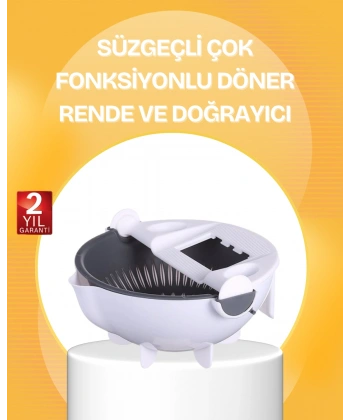 5 Fonksiyonlu Döner Süzgeçli Rende ve Dilimleyici Aparat
