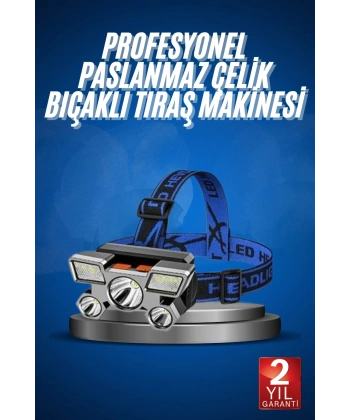 5 LED Far Şarj Edilebilir Güçlü Kafa Lambası Kamp Lambası 4 Modlu