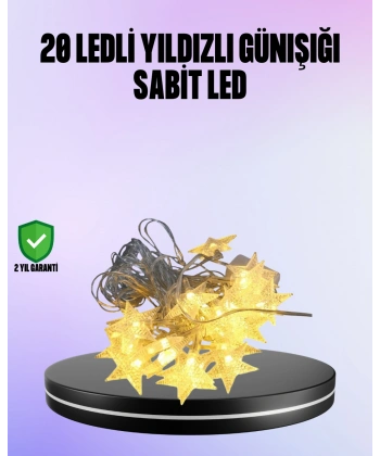 5 Metre Yıldız Şeklinde Led Şerit Işık Sabit Beyaz Aydınlatma
