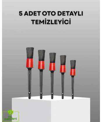 5 Parça Detay Temizlik Fırçası Seti Jant Motor Havalandırma İç Dış Temizlik