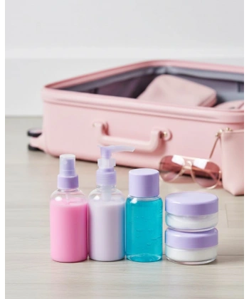 5 Parça Şeffaf Seyahat Kozmetik Seti 30 ml