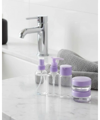 5 Parça Seyahat Banyo Seti 30 ml Şeffaf Taşınabilir Şişe Seti