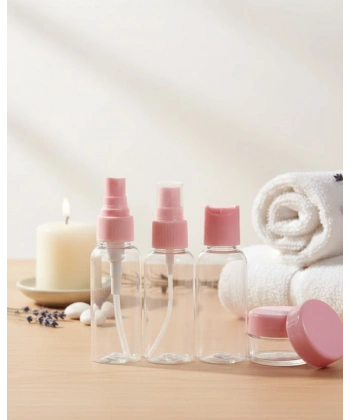 5 Parça Seyahat Boy Kozmetik Seti Şeffaf Düzenleyici