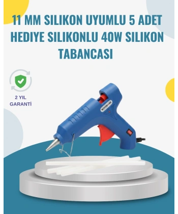 5 Silikon Hediyeli 40W Sıcak Silikon Tabancası Pratik Güçlü Kullanım