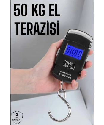 50 Kg El Kantarı Ağırlık Ölçer Dijital Ekranlı Kancalı Portatif