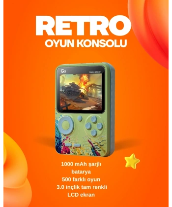 500 Oyun Hafızalı G5 Game Box – Renkli LCD Ekranlı