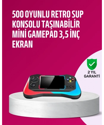 500 Oyunlu 3,5” Elde Taşınabilir Mini Oyun Konsolu – Şarjlı, TV Bağlantılı