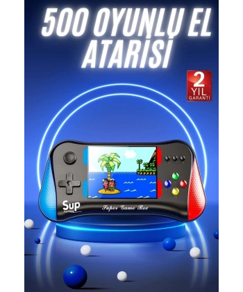 500 Oyunlu Retro Sup Konsolu Taşınabilir Mini Gamepad 3,5 İnç Ekran