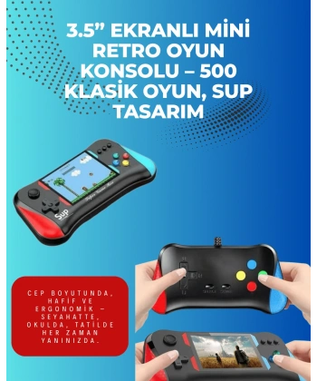 500 Retro Oyunlu Taşınabilir El Konsolu – X7M Modeli