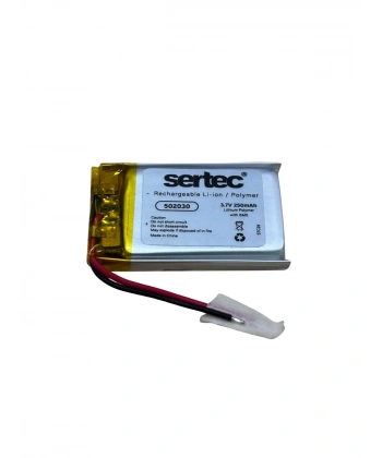 Sertec 502030 3.7V 250 MAh Li-Polymer Pil (Devreli/1.5A)