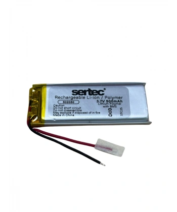 Sertec 502050 3.7V 500 MAh Li-Polymer Pil (Devreli/1.5A)