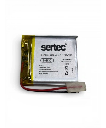 Sertec 503030 3.7V 450mAh Li-Polymer Pil (Devreli/1.5A)