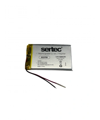 Sertec 503759 3.7V 1200 MAh Li-Polymer Pil (Devreli/1.5A)
