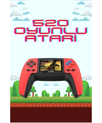 520 Retro Oyunlu El Konsolu Atari Oyun Konsolu Taşınabilir