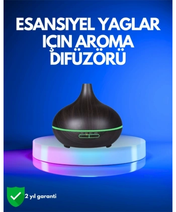 550 ml Kapasiteli Ultrasonik Difüzör – Yağsız Nemlendirici Kullanımıyla Uyumlu
