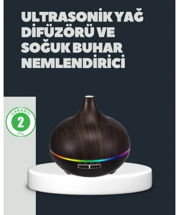 550ML Ultrasonik Hava Nemlendirici ve Aromaterapi Difüzörü