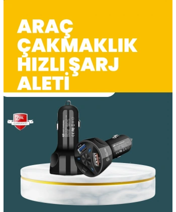 55W Hızlı Şarj Araç Çakmaklık Adaptörü QC 3.0 PD