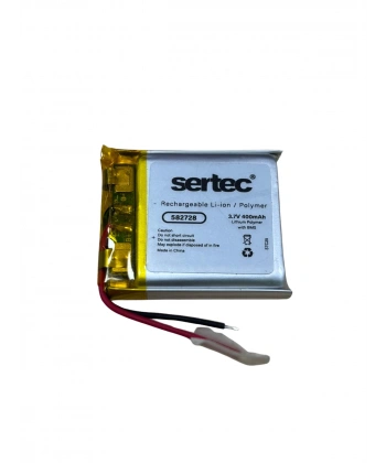 Sertec 582728 3.7V 400 MAh Li-Polymer Pil (Devreli/1.5A)
