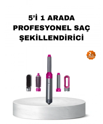 5’i 1 Arada Saç Şekillendirme Seti Negatif İyon Teknolojili ve Hızlı Kurutmalı