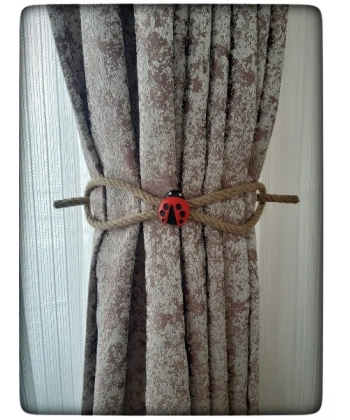 6 Adet Braçol Kanat Perde Tokası Tül Perde Tutucu Perde Süs Uğur Böceği İle Uğur Gelsin