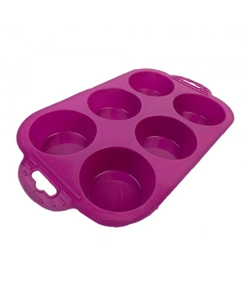 6 Bölmeli Silikon Muffin Kek Kalıbı