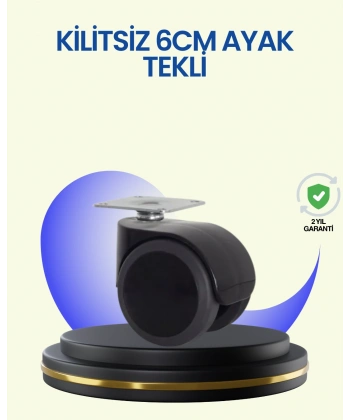 6 cm Döner Kilitsiz Ayak Tek Parça