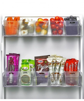 6 lı Buzdolabı İçi Mini Düzenleyici Kutu Organizer - Buzdolabı Kapak Düzenleyici
