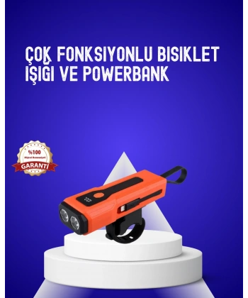 600 Lümen Şarjlı Bisiklet Farı COB Yan Çakar Acil Durum