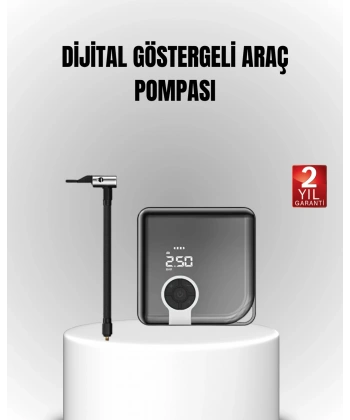 6000mAh Bataryalı Type-C Şarjlı Mini Hava Kompresörü LED Işıklı