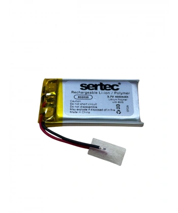 Sertec 602035 3.7V 400mAh Li-Polymer Pil (Devreli/1.5A)